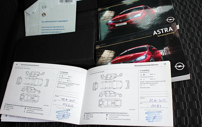 Opel Astra cena 34900 przebieg: 145000, rok produkcji 2018 z Chełmża małe 497